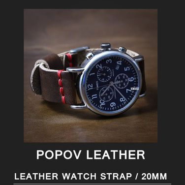 [Popov Leather] Leather Watch 가죽스트랩 / Red 스티치 