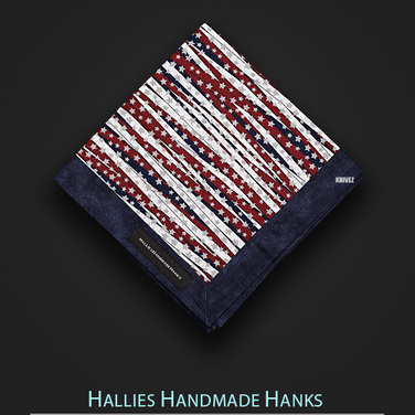[Hallies Handmade Hanks] Red and Blue Stars Flag
