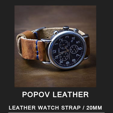 [Popov Leather] Leather Watch 가죽스트랩 / Navy 스티치 