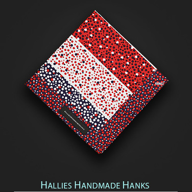 [Hallies Handmade Hanks] Red and Blue Bubble Flag